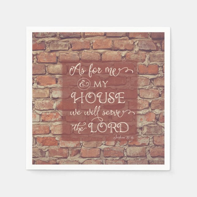 We Will Serve the Lord - Joshua 24:15 Napkin (Front)