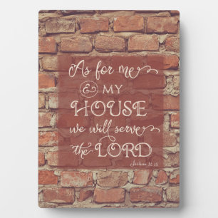 We Will Serve the Lord - Joshua 24:15 Plaque