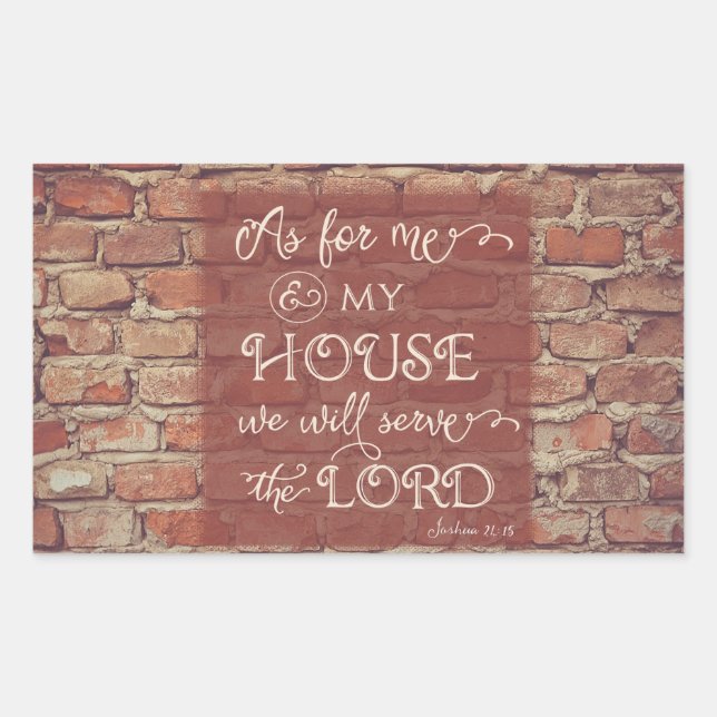We Will Serve the Lord - Joshua 24:15 Rectangular Sticker (Front)