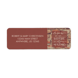 We Will Serve the Lord - Joshua 24:15 Return Address Label