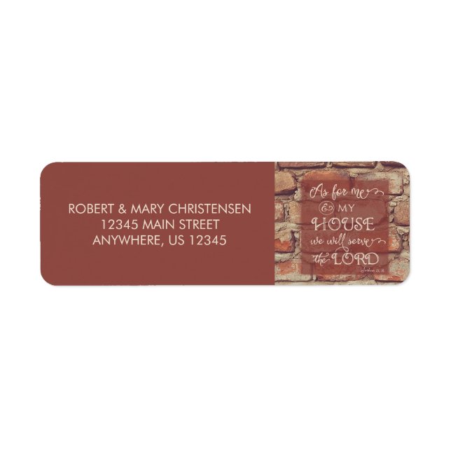 We Will Serve the Lord - Joshua 24:15 Return Address Label (Front)