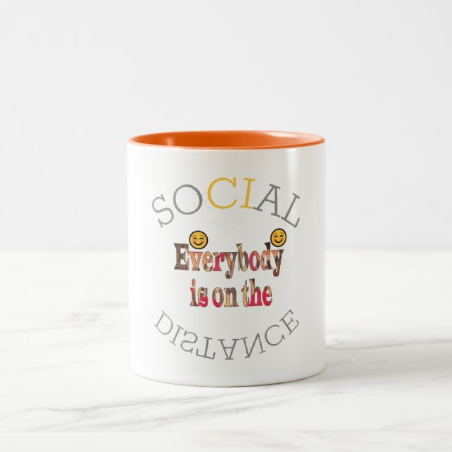 We Will Survive COVID-19 – A Message of Strength   Two-Tone Coffee Mug (Center)