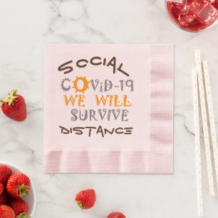 We Will Survive COVID-19 – Strength & Resilience Napkin