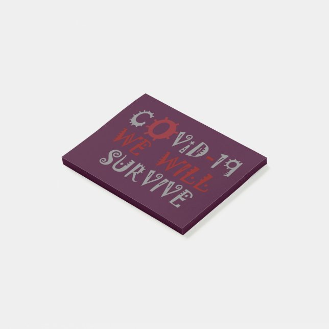 We Will Survive COVID-19 –  Strength & Resilience Post-it Notes (Angled)