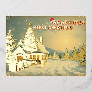 We wish a merry christmas - O12 Foil Holiday Postcard