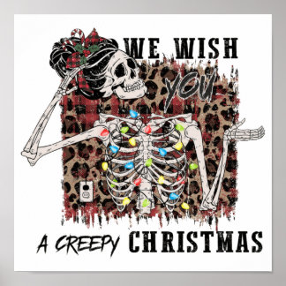 We Wish You A Creepy Christmas Skeleton Meme Poster