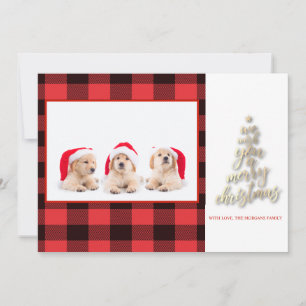We Wish You A Merry Christmas Buffalo Plaid Photo