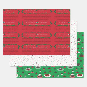 "We Wish You a Merry Christmas" coordinated set Wrapping Paper Sheet