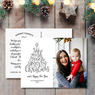 We Wish You a Merry Christmas Fun Festive Photo Postcard