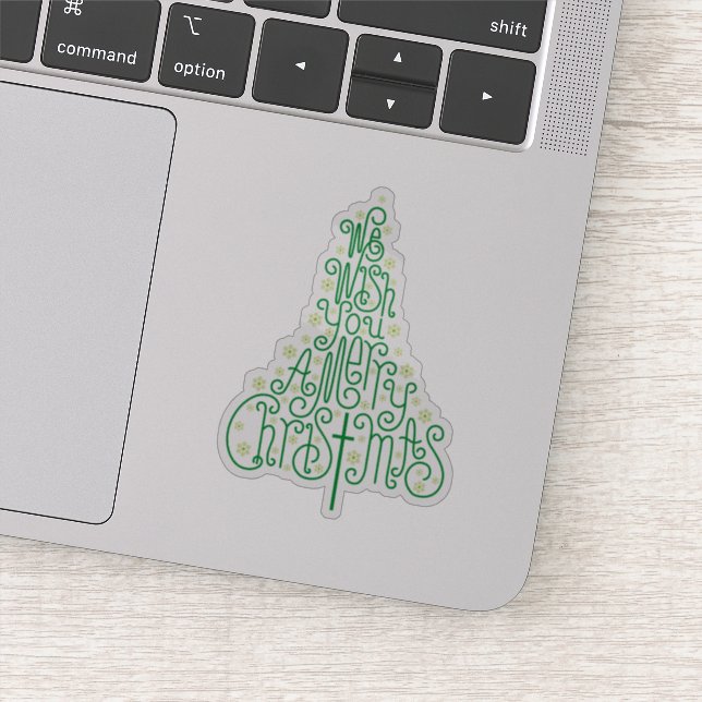 We wish you a merry Christmas, hand lettering tree (Detail)