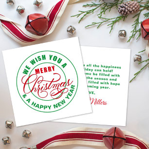 We Wish You A Merry Christmas Holiday Card