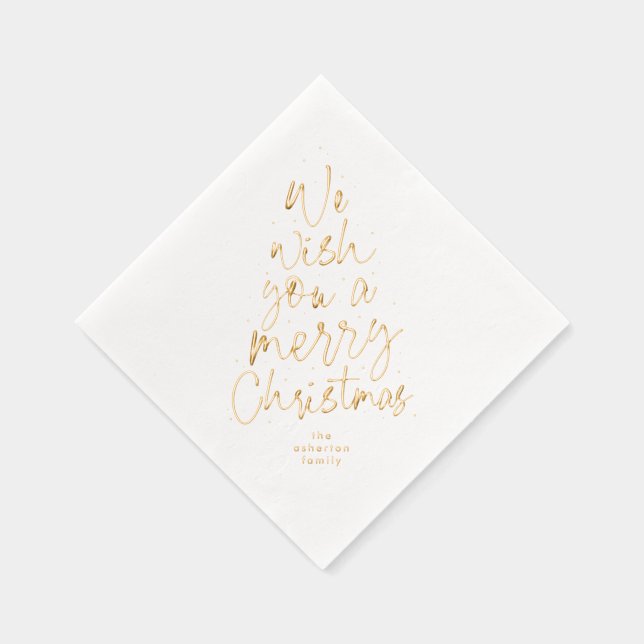 We wish you a merry Christmas holiday Foil Napkins (Right)