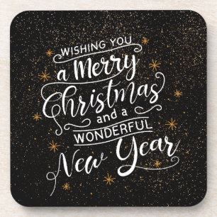 We Wish You A Merry Christmas Holiday Greetings Coaster