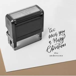 We Wish You a Merry Christmas Lettering Gift Self-inking Stamp