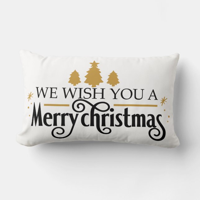 We Wish You A Merry Christmas Lumbar Cushion (Front)
