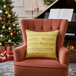 We Wish You a Merry Christmas Musical Sand Yellow Cushion