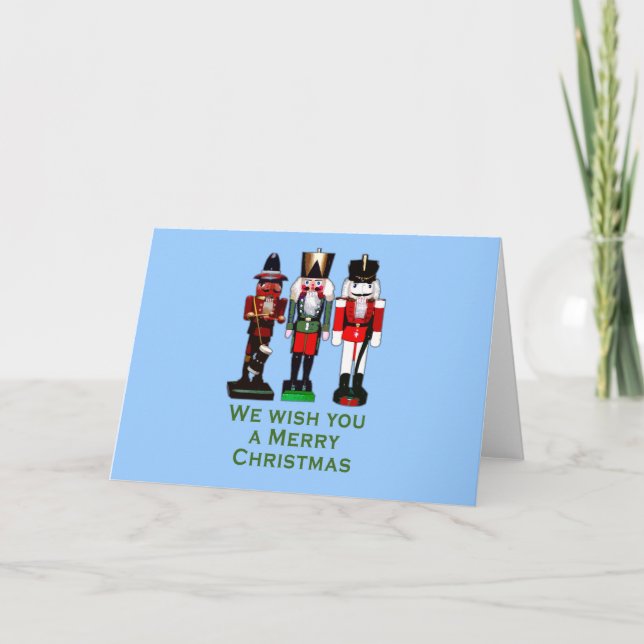 We Wish You a Merry Christmas Nutcrackers Holiday Card (Front)