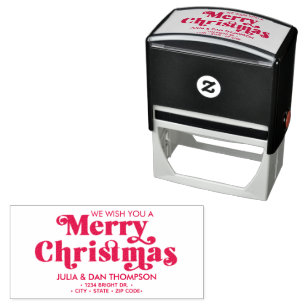 We Wish You A Merry Christmas Personalised Gift Self-inking Stamp