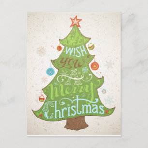 We wish you a merry christmas postcard