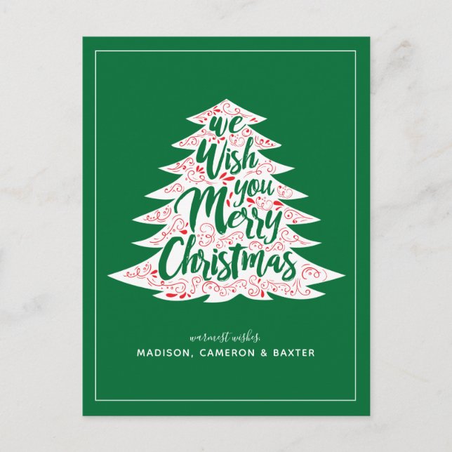 We Wish You A Merry Christmas Postcard