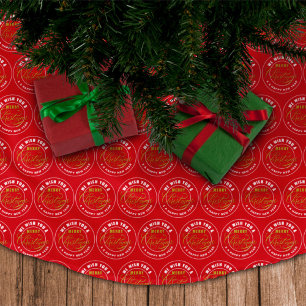 We Wish You a Merry Christmas Red  Brushed Polyester Tree Skirt