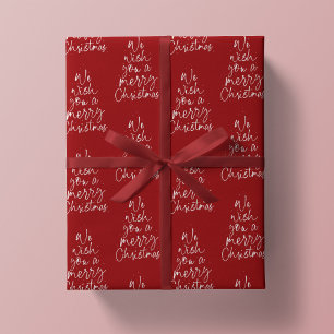 We wish you a merry Christmas red holiday Wrapping Paper
