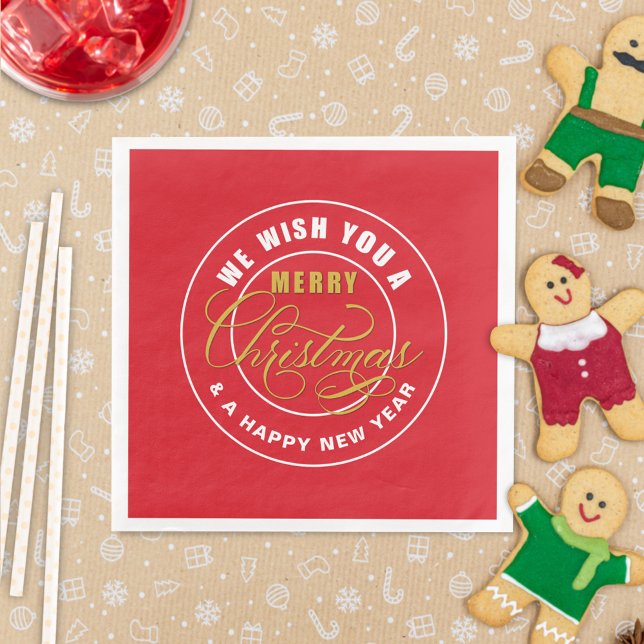 We Wish You a Merry Christmas Red  Napkin (Creator Uploaded)
