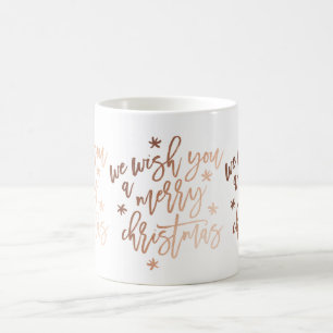 We Wish You A Merry Christmas Rose Foil Coffee Mug