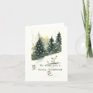 We Wish you a Merry Christmas - Snow Forest Holiday Card
