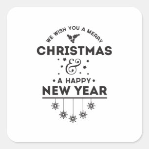 We Wish You a Merry Christmas Square Sticker
