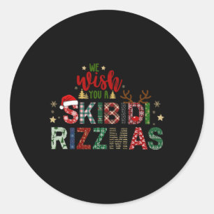 We Wish You A Skibidi Rizzmas Christmas Funny Holi Classic Round Sticker