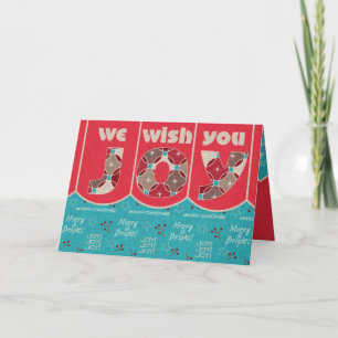 We Wish You Joy, Christmas Card, You Customise Holiday Card