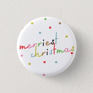 We wish you MERRY CHRISTMAS & COLORFUL NEW YEAR 3 Cm Round Badge