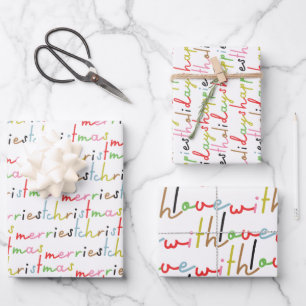 We wish you MERRY CHRISTMAS & COLORFUL NEW YEAR Wrapping Paper Sheet
