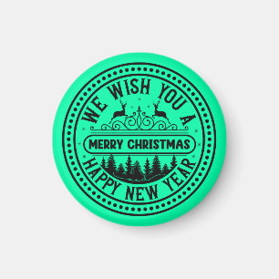 We Wish You Merry Christmas Happy New Year-66244B Magnet