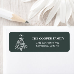 We Wish You Merry Christmas Holiday Return Address Label