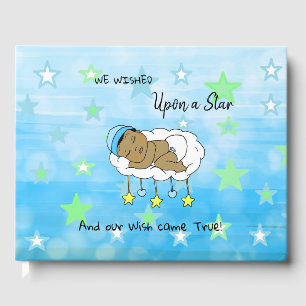 We Wished Upon a Star Boy's Baby Shower Ethnic Guest Book