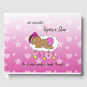 We Wished Upon a Star Girl's Baby Shower Ethnic Guest Book