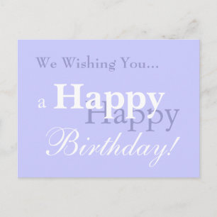 We Wishing You... a Happy Birthday! Postcard
