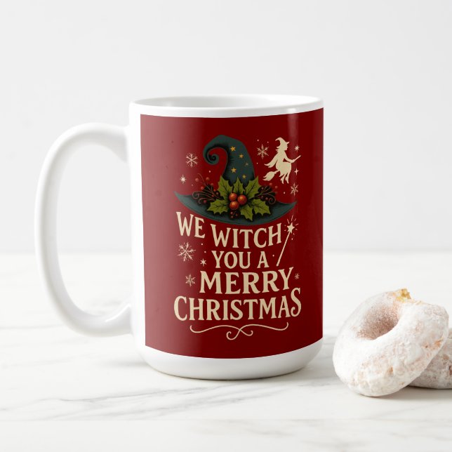 We Witch You a Merry Christmas Coffee Mug (With Donut)