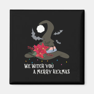 We Witch You Merry Hexmas Witchy Christmas Wiccan  Magnet