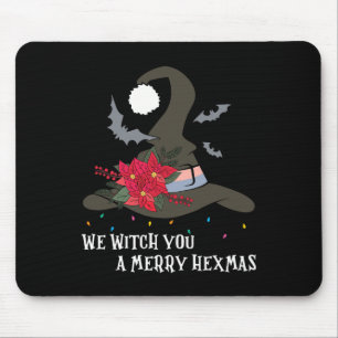 We Witch You Merry Hexmas Witchy Christmas Wiccan Mouse Pad