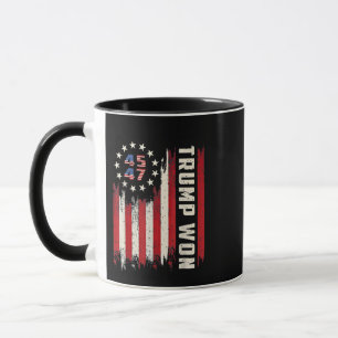 We Won TRUMP INAUGURATION American Flag Mug