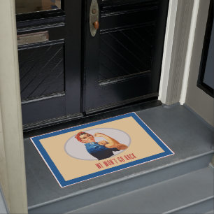 We Wont Go Back Rosie Riveter  Doormat