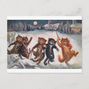 WE WON'T GO HOME TILL MORNING, Louis Wain Postcard
