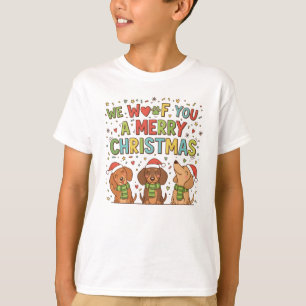 We Woof You A Merry Christmas Dachshund Boys' T-Shirt