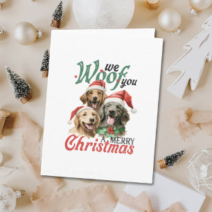 We Woof You a Merry Christmas Illustrated Dog Card