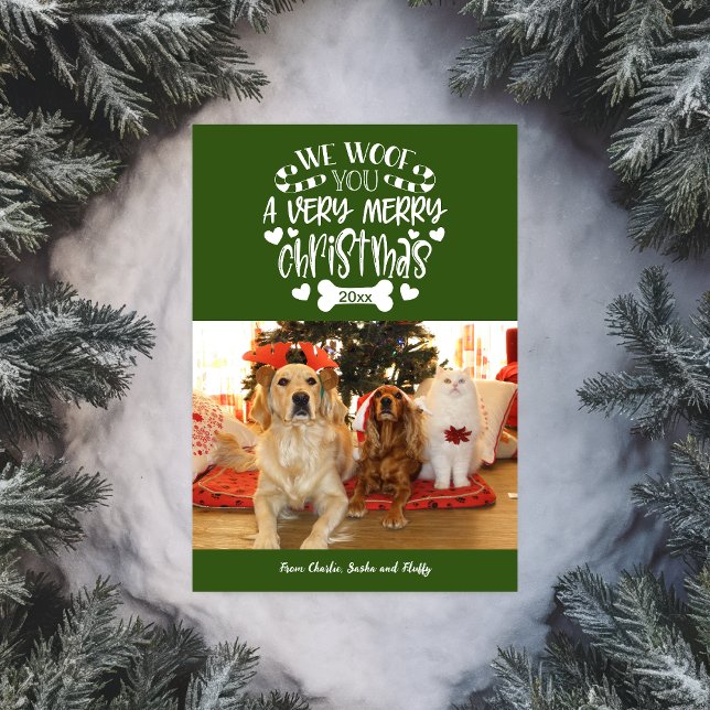 We Woof You A Merry Christmas Photo Holiday Card (We Woof You A Merry Christmas Photo Holiday Card)