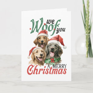 We woof you a Merry Christmas Vintage Family Photo Card