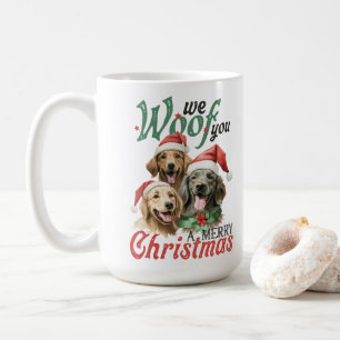 We Woof You A Merry Christmas Vintage Typography Coffee Mug